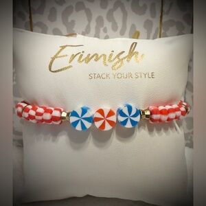 New ERIMISH Bracelet - Red, White & Blue - Independence Day Pinwheels